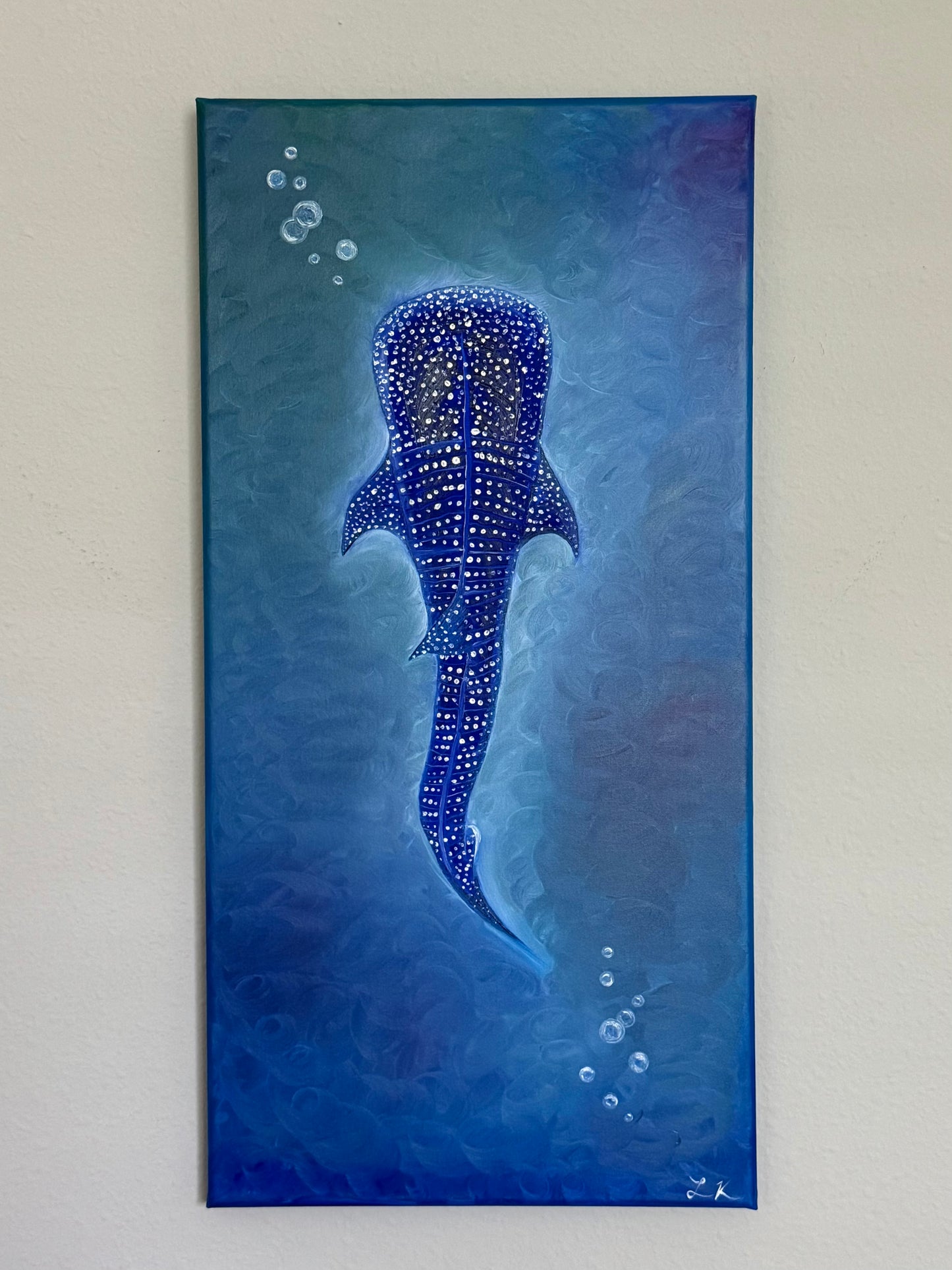 Original  12x24 "Whale Shark" Oil Painting on Canvas
