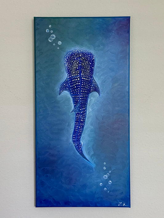 Original  12x24 "Whale Shark" Oil Painting on Canvas