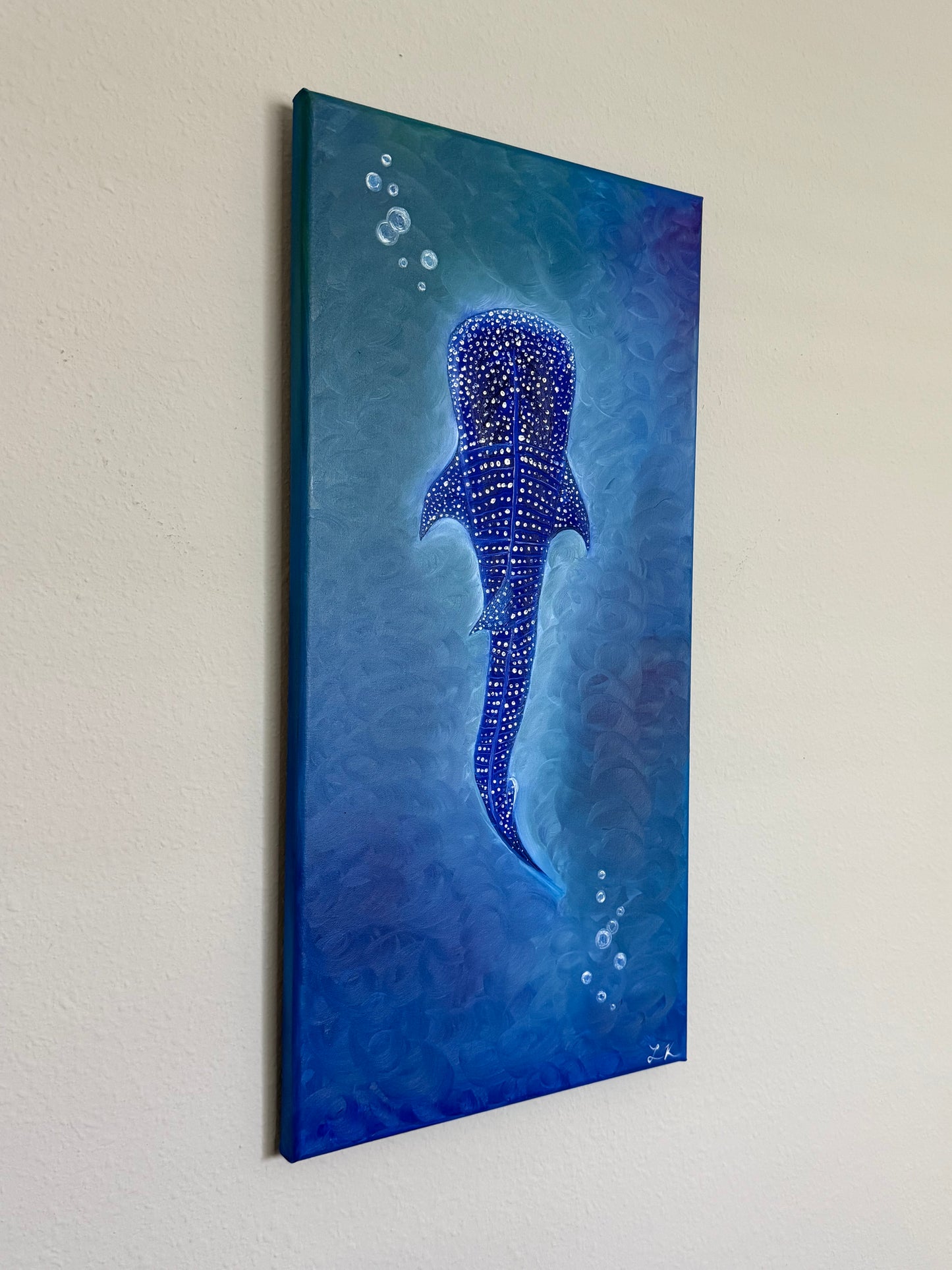 Original  12x24 "Whale Shark" Oil Painting on Canvas